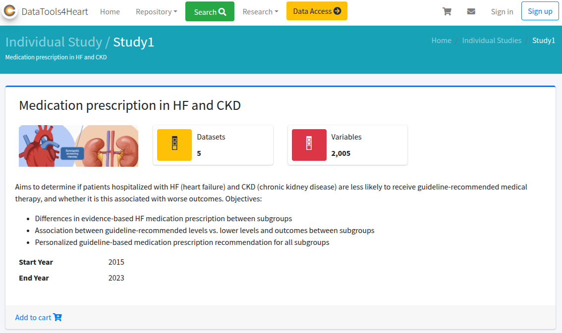 Metadata Catalogue - Study detail