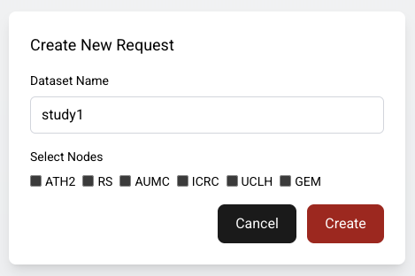 Form to start a new metadata request
